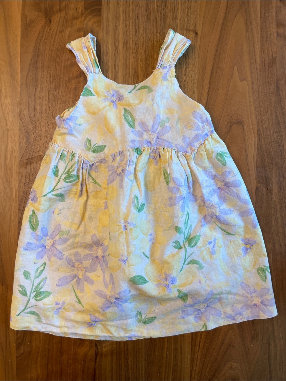 Zara Yellow Floral Sundress with Lavender Blooms